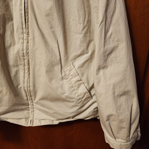 Women's Medium Lands' End Cream Zip Up Soft-Shell Windbreaker Jacket - Picture 5 of 8